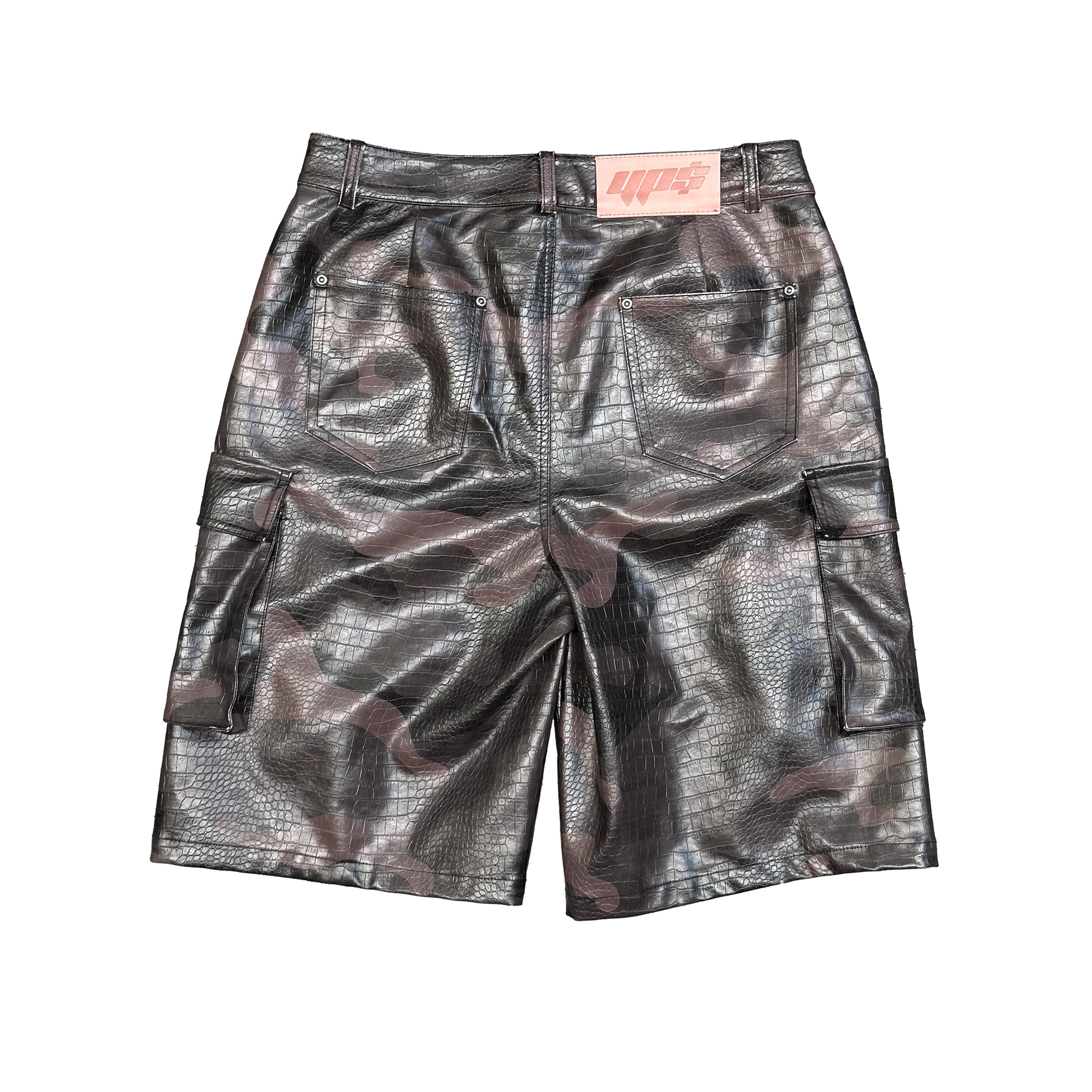 SNAKE-LEATHER CAMO SHORTS